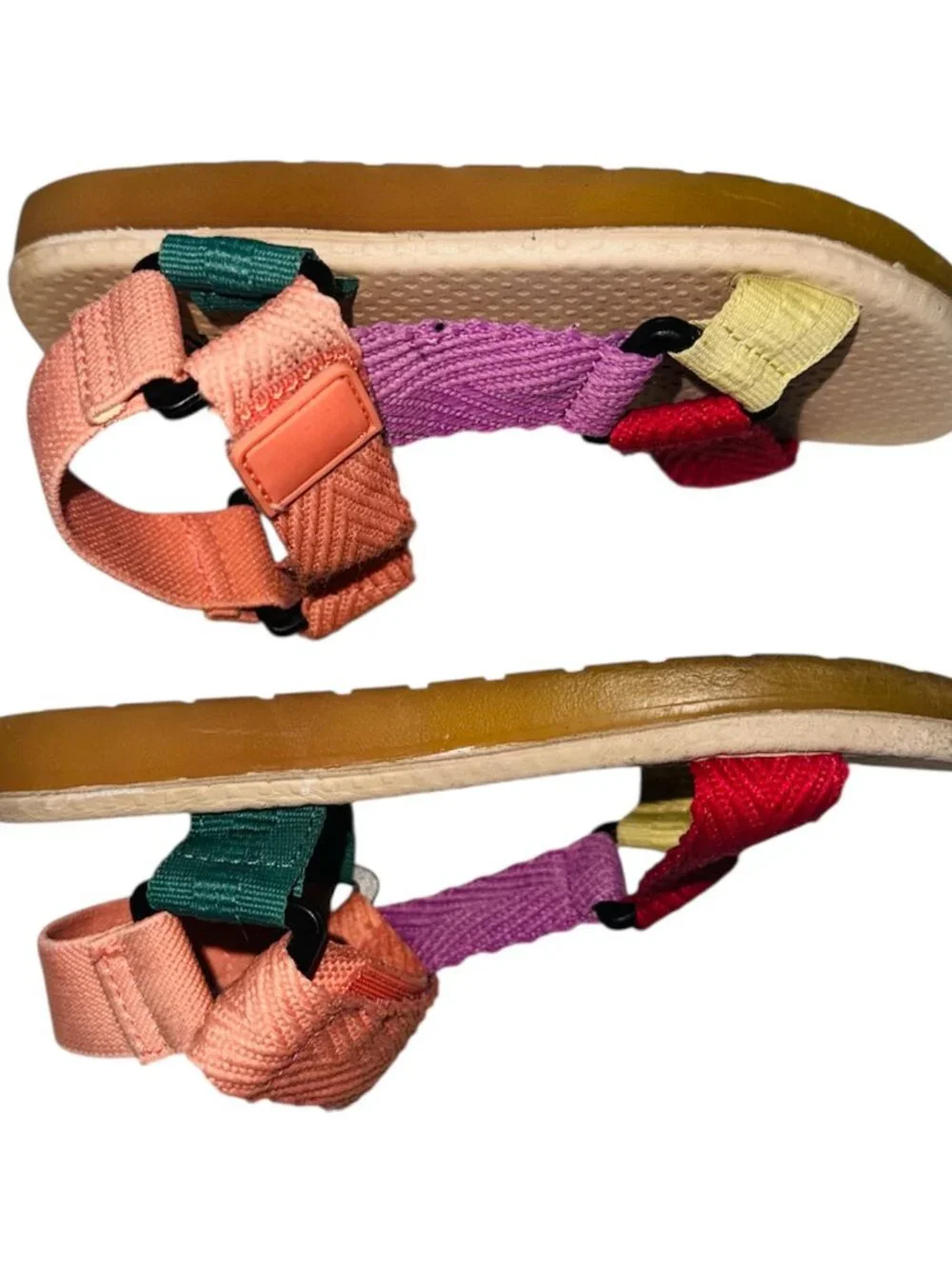 Zara Multicolor Strappy Kids Sandals - Red, Purple, Coral, Yellow, Teal